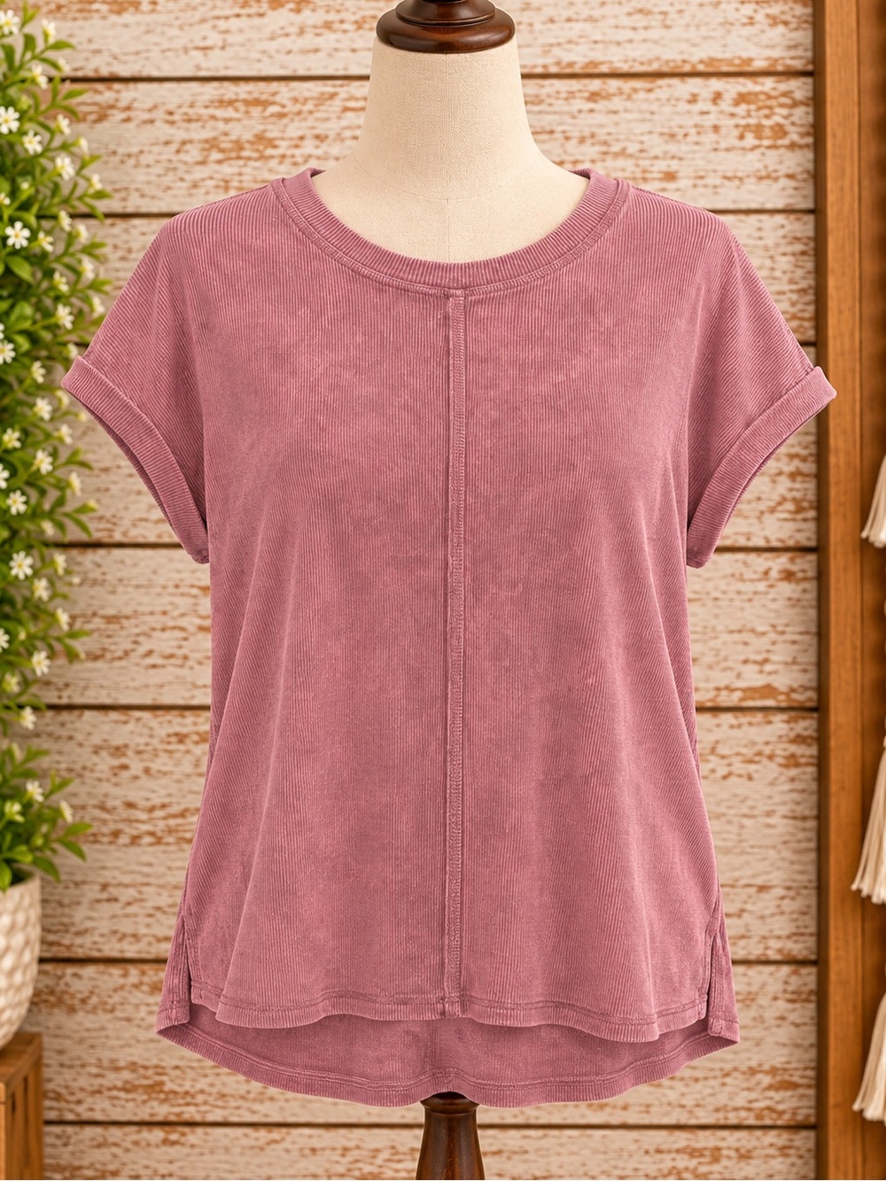 Women's Washed Rose Short Sleeve Tee